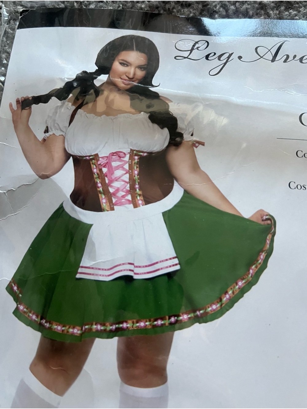Plus size Green  and White Oktoberfest  Halloween costume